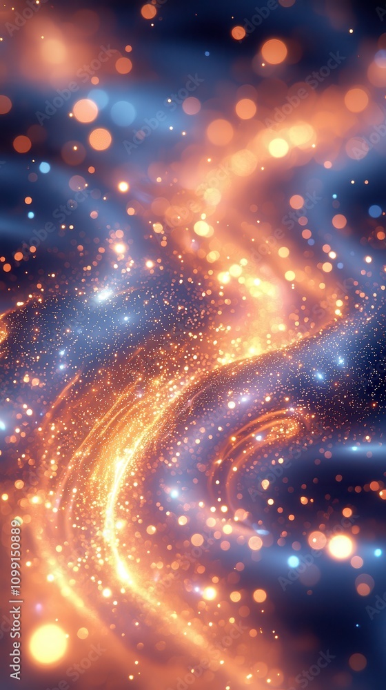 Poster dynamic light patterns abstract background digital artwork vibrant colors close-up view visual conce