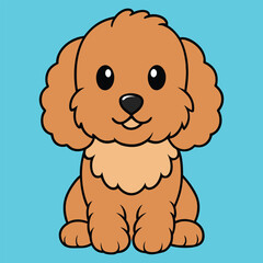 Fototapeta premium Cute Baby Cartoon Chorkie Dog Sitting Vector Illustration Design 