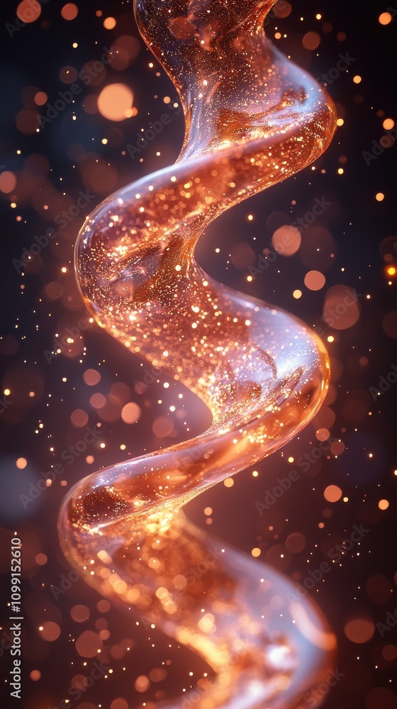 Poster dynamic flowing light patterns abstract concept digital art studio setting close-up view vibrant ene