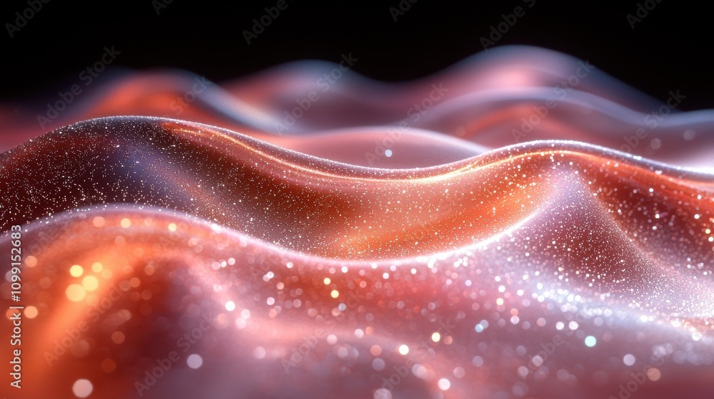 Aufkleber dynamic abstract waves digital art colorful textures vibrant atmosphere close-up view fluid aestheti