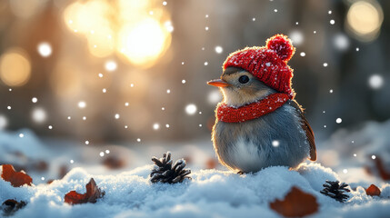 Fototapeta premium Schneemann - Weihnachtsmotiv