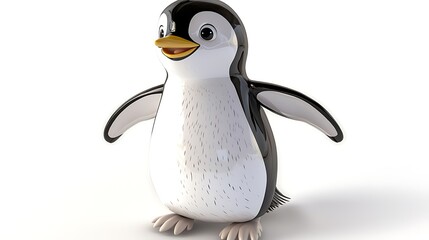 Fototapeta premium Cute Cartoon Penguin Happy Bird D Render Animal Illustration