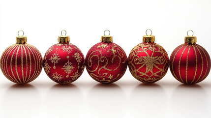 Obraz premium Red Christmas balls clipart PNG