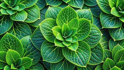 Fototapeta premium Abstract Nature Patterns: Macro Photography of Green Flower Petals and Leaf Textures, Botanical Aesthetics with Vivid Veins and Natural Backgrounds for Trendy Decor