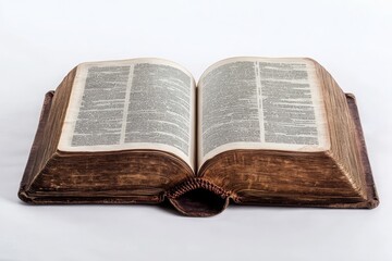 Obraz premium Open Book on White Surface with Textured Pages