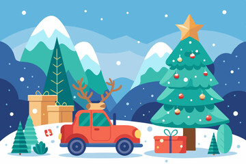 christmas card with santa claus