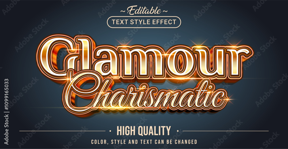 Poster Editable text style effect - Glamour Charismatic text style theme.