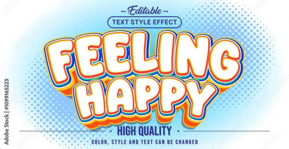 Poster editable text style effect - feeling happy text style theme.