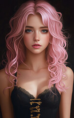 Fototapeta premium portrait of a woman with hair