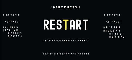 Sans serif font with vintage style typography. Alphabet vector font with Uppercase, lowercase, and number. Regular Bold font with uppercase dan lowercase variation.