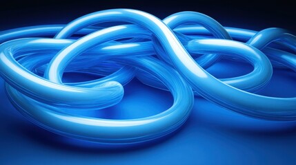 Fototapeta premium Blue Abstract Swirling Lines on Dark Background