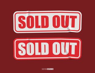 Realistic sold out sticker