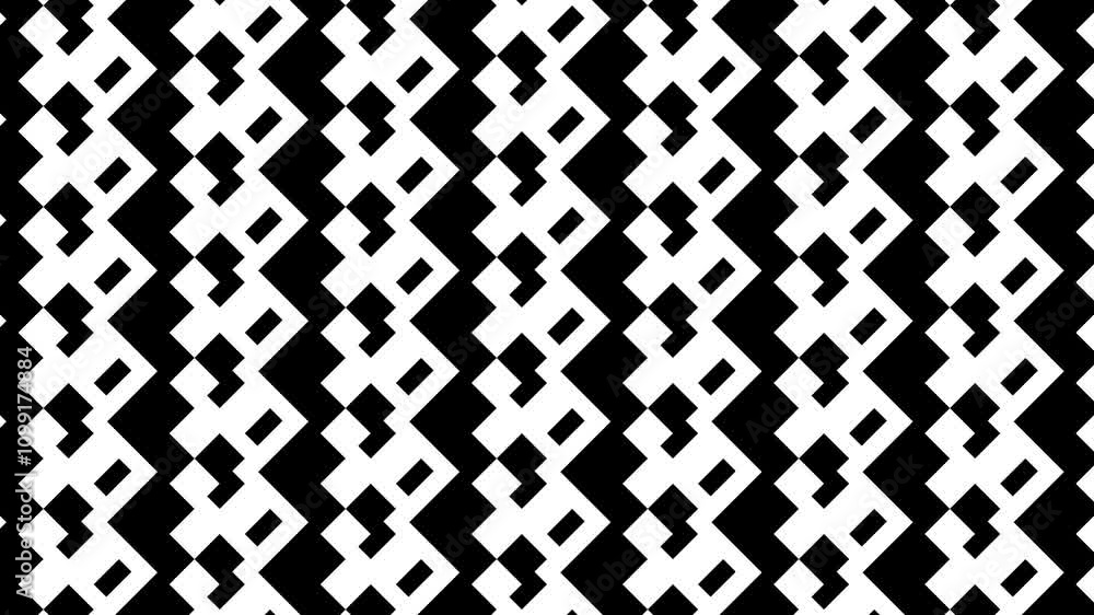 Aufkleber smooth minimalist animation featuring clean black and white geometric patterns in dynamic motion and