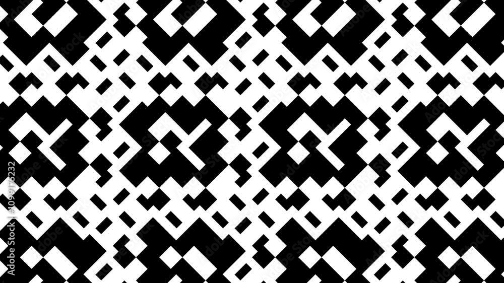 Aufkleber hypnotic animation of rotating black and white patterns in geometric abstract style for backgrounds