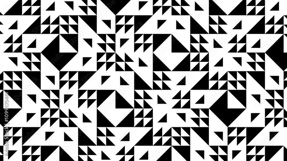 Aufkleber hypnotic black and white abstract animation featuring rotating symmetrical geometric patterns with h