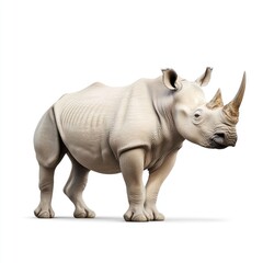 Obraz premium Majestic rhinoceros walking gracefully in natural habitat wildlife photography outdoor scene close-up view conservation awareness