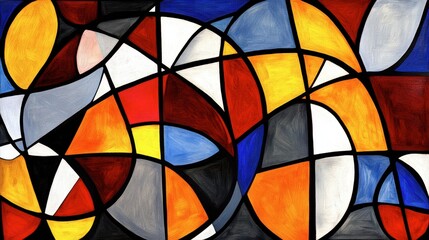 Fototapeta premium Abstract Colorful Geometric Pattern Art Piece