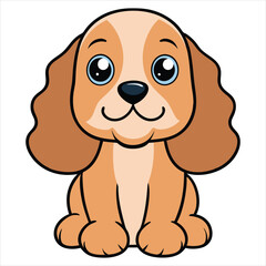 Fototapeta premium Cute Cartoon Cocker Spaniel Dog Clipart Illustration Design 