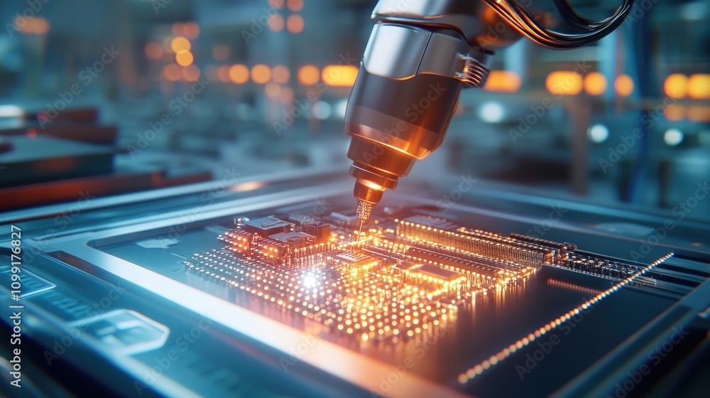 Poster advanced robotics in action precision assembly of microchips in a high-tech manufacturing facility f