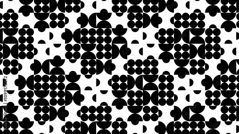 Aufkleber bold abstract animation featuring smooth black and white geometric lines and patterns in a seamless 