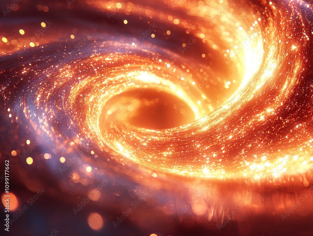 Poster galactic swirl event outer space digital art cosmic environment macro view energy and motion concept