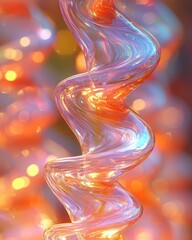 Obraz premium Flowing glass sculpture art gallery abstract colorful environment close-up view creative concept