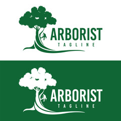 Arborist Tree Cutting Business logo design template.