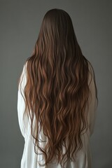 Naklejka premium Woman with long brown hair