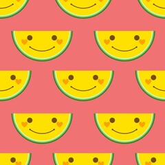 seamless pattern with yellow watermelons