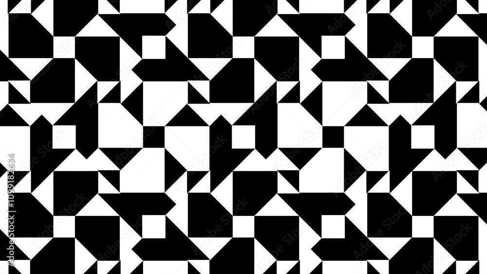 Poster checkerboard-inspired black and white abstract animation for sophisticated backgrounds and design pr