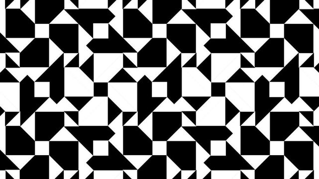Checkerboard-Inspired Black and White Abstract Animation for Sophisticated Backgrounds and Design Projects