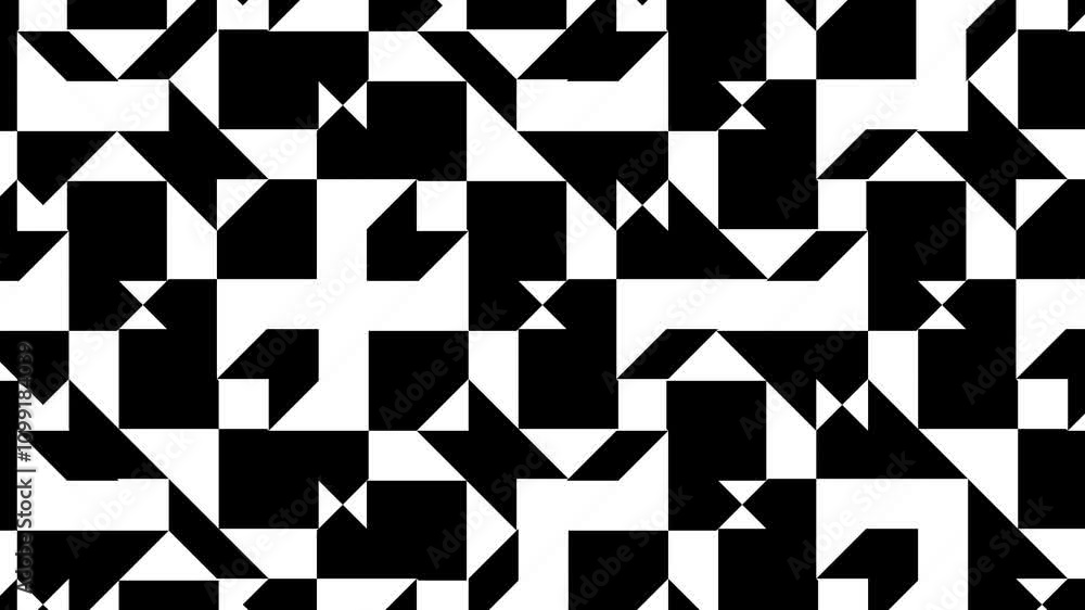 Poster minimalist black and white abstract animation with dynamic overlays for creative backgrounds