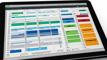 This image features a modern tablet with a vibrant scheduling app interface. Ideal for professionals looking to enhance productivity and manage time effectively. Generative AI