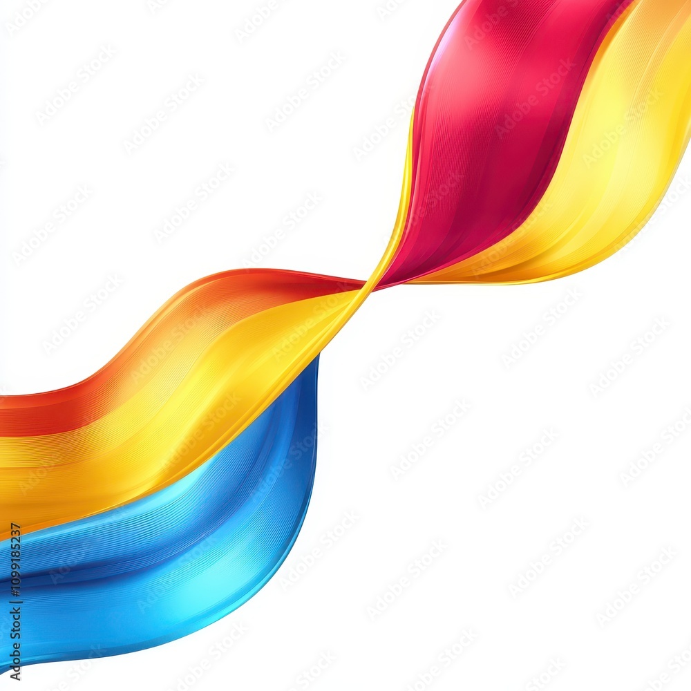 Poster abstract wave design with vibrant colors representing harmony and fluidity.