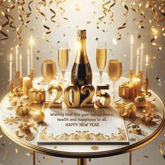2025 Happy New Year with peace, health and happiness
