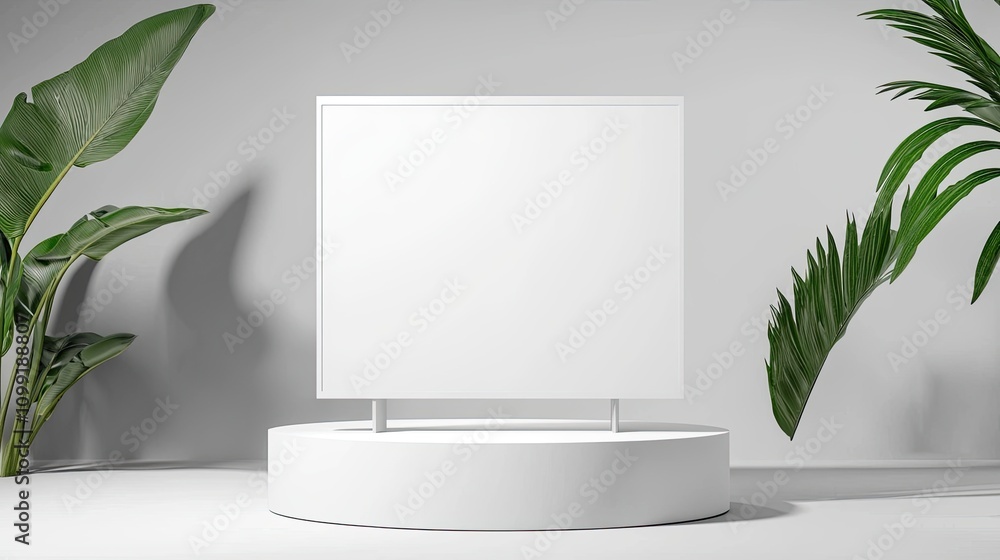Poster minimalist display setup modern studio product showcase clean environment centered view aesthetic ap