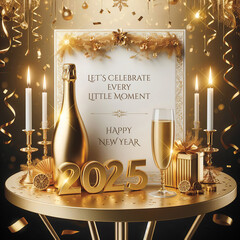2025 Happy New Year. Celebrating every moment
