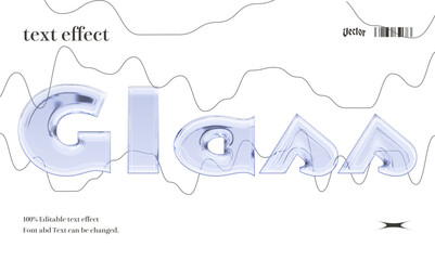 glass Vector Editable Text Effect.