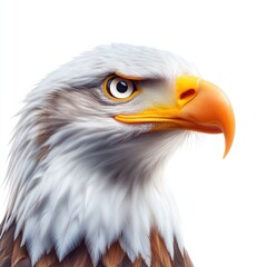 Fototapeta premium Majestic bald eagle in flight over lush forest landscape wildlife photography nature's beauty dynamic perspective conservation awareness