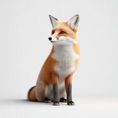 Obraz premium Elegant fox portrait studio setting animal photography minimalist environment close-up view nature concept for seo impact