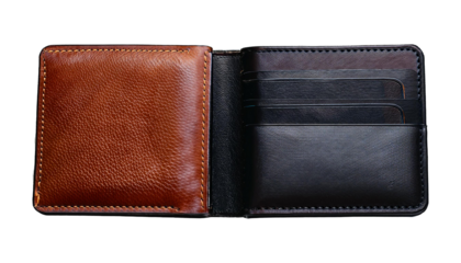 Premium Leather Wallet with Card Slots isolated on transparent background png
