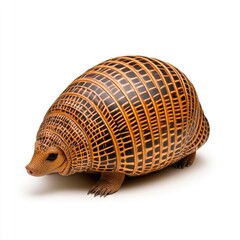 Fototapeta premium A unique armadillo encounter in nature wildlife photography outdoor setting close-up view animal behavior exploration