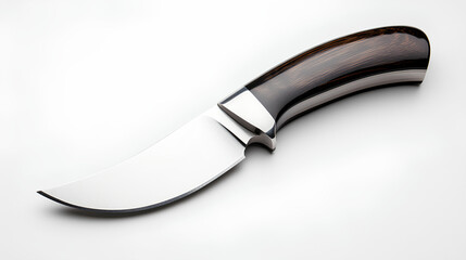 Shiny Silver Pocket Knife Isolated on White Background