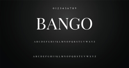 Obraz premium Elegant Font Uppercase Lowercase And Number. Classic Lettering Minimal Fashion Designs. Typography modern serif fonts regular decorative vintage concept. vector illustration