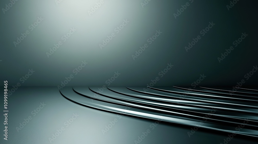 Poster abstract curved lines on a minimalist background with soft lighting and subtle shadows for contempor