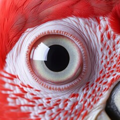 2408_012.Extreme closeup of a Macaw's Pupil, showcasing intricate details and textures,isolated on white background