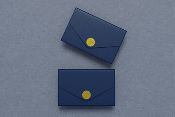 Blank white card with blue envelope for template mock up 3d rendering V2