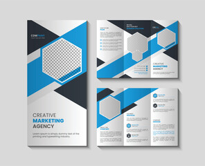 Abstract trifold brochure template with picture