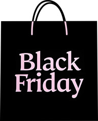 검정색 심플한 블랙 프라이데이 쇼핑백
