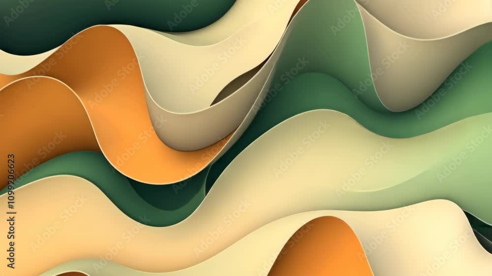Wall mural abstract wave design with flowing curves and light texture